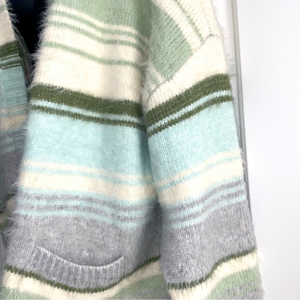 American Eagle Outfitters Fuzzy Stripped Cardigan - Picture 7 of 10